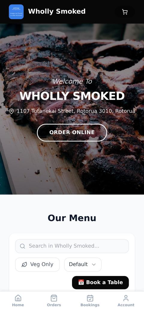 Order online or book a table on mobile